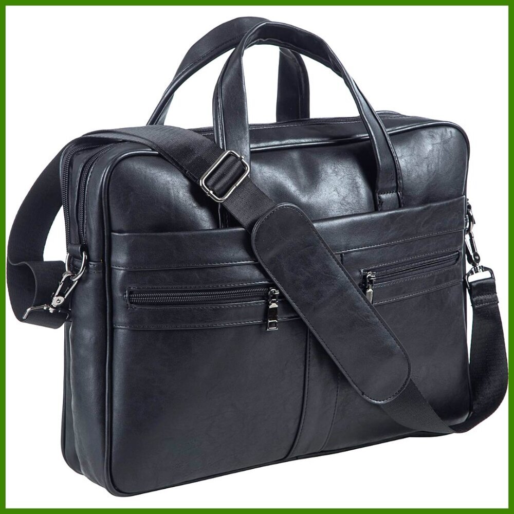 Men's PU Leather Messenger Bag Laptop Briefcase Business Satchel